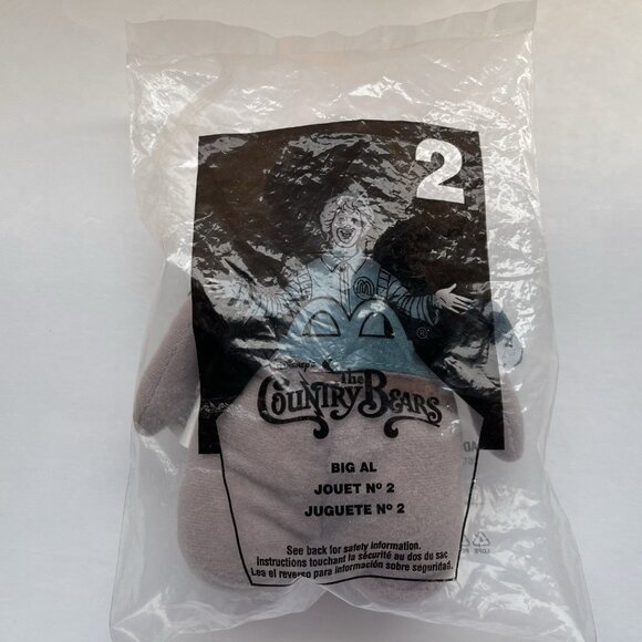 Big Al Country Bears Happy Meal Toy 2002 McDonalds New Plush #2 Disney Vintage - Picture 1 of 12
